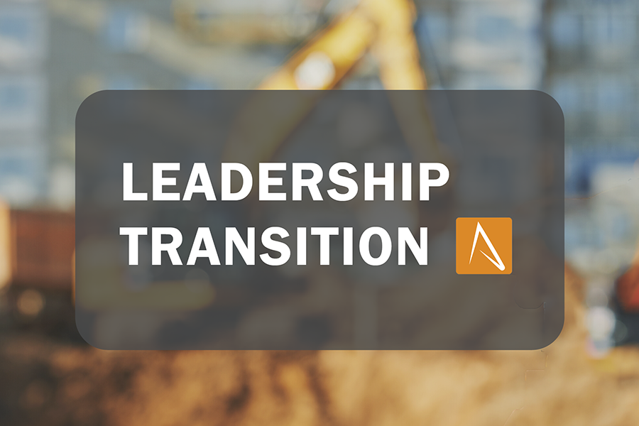 Ramaker logo superimposed on construction site. [Text] Leadership transition