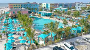 Aerial shot of the pool at Margaritaville in Fort Myers, FL.