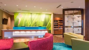 Lobby area of the Springhill Suites in Munster, IN.