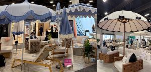 A composite of two types of decorative umbrellas.