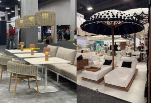 Two areas that foster connection: a banquette area and a lounge chair area.